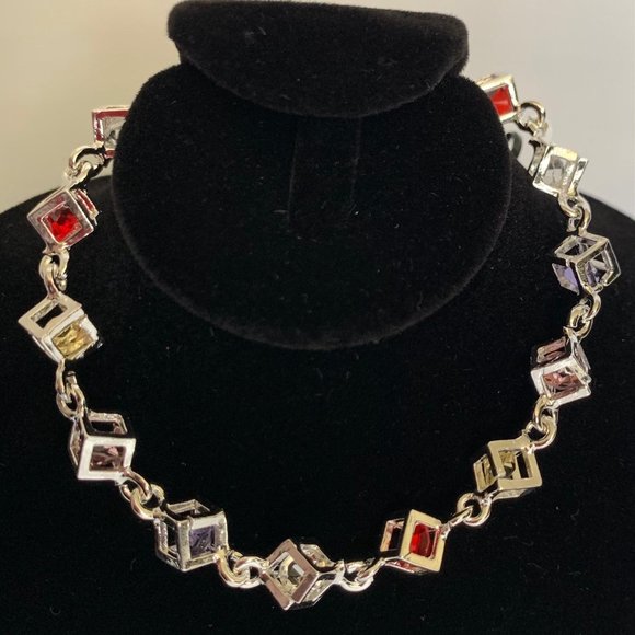🥰Silver925 Multicolor Stone Cube Bracelet - Picture 5 of 11